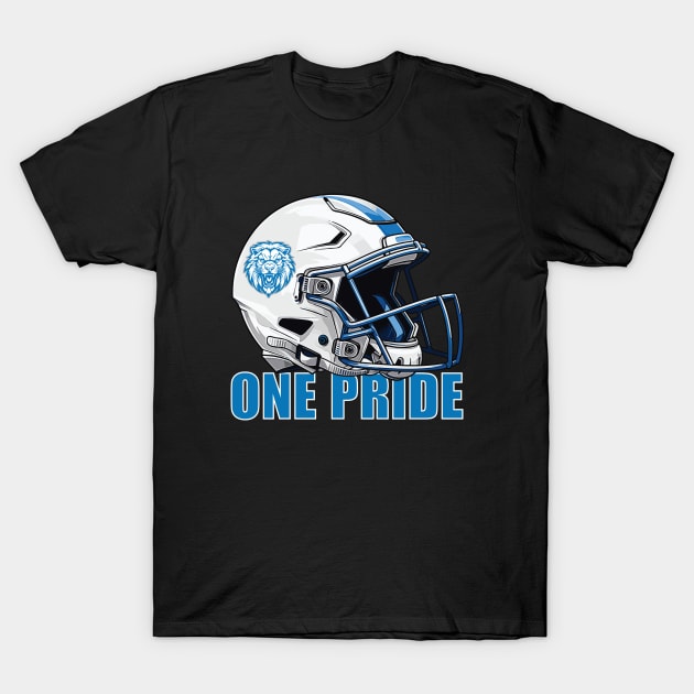 One Pride Detroit Lions Helmet T-Shirt by vectrus